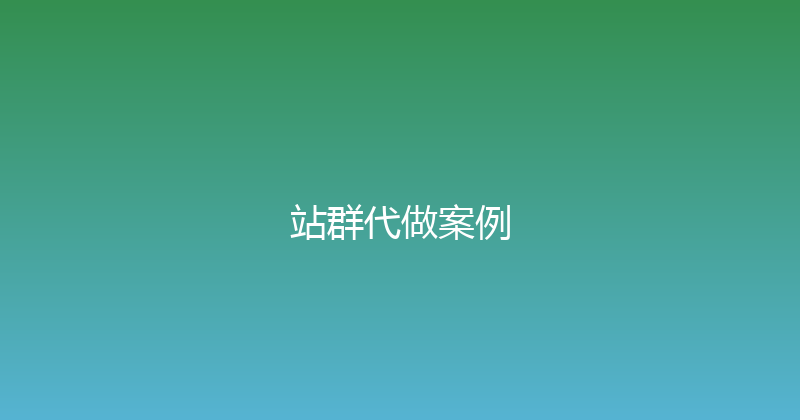 站群代做案例 封面图