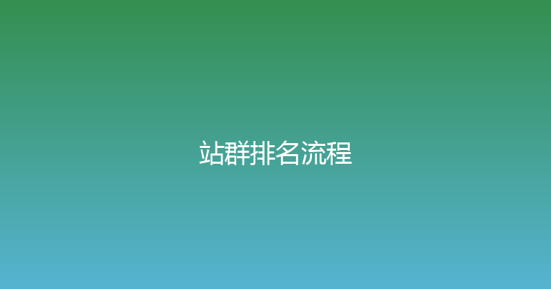 站群排名流程 封面图