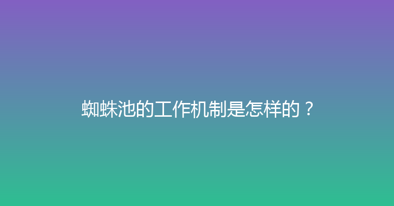 蜘蛛池的工作机制是怎样的？ 封面图
