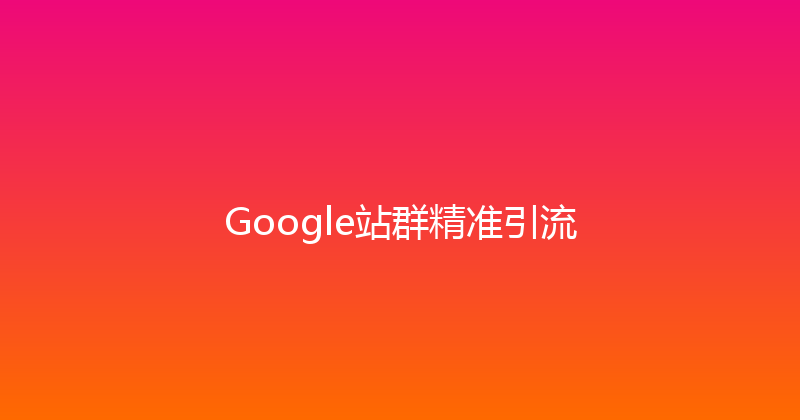 Google站群精准引流 封面图