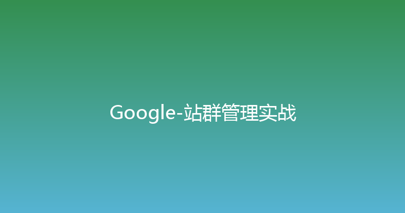 Google-站群管理实战 封面图